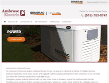 Tablet Screenshot of ambroselecgenerators.com